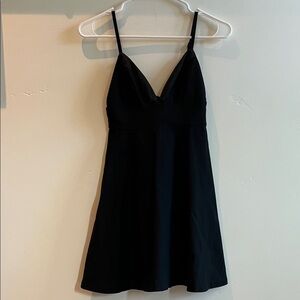Tobi Black V-Neck Mini Dress